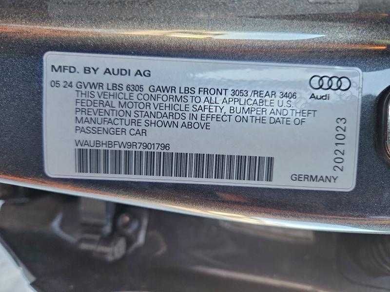 AUDI RS E-TRON 2024 VIN WAUBHBFW9R7901796