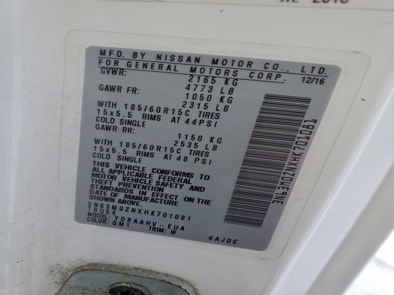 CHEVROLET EXPRESS 2017 VIN 3N63M0ZNXHK701081