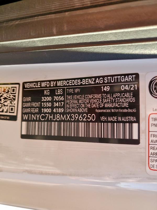 MERCEDES-BENZ G-CLASS 2021 VIN W1NYC7HJ8MX396250