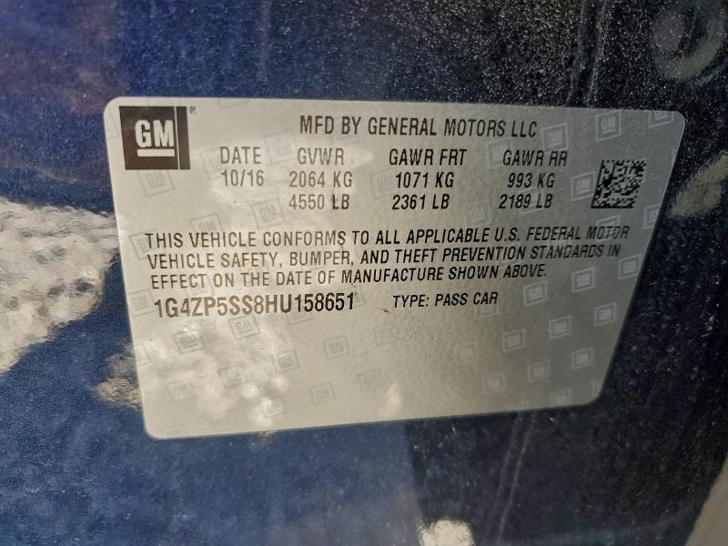 BUICK LACROSSE 2017 VIN 1G4ZP5SS8HU158651