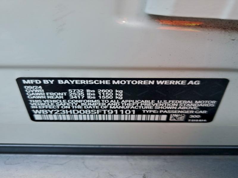 BMW I4 EDRIVE 2025 VIN WBY23HD08SFT91101