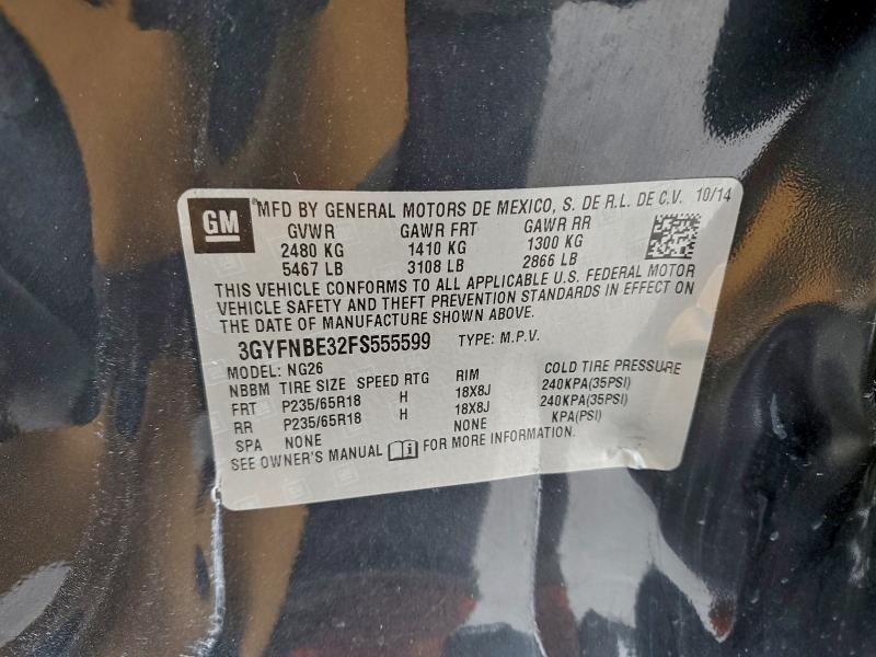 CADILLAC SRX 2015 VIN 3GYFNBE32FS555599