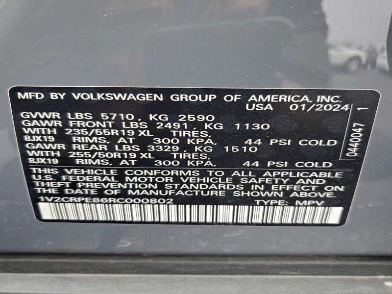 VOLKSWAGEN ID.4 PRO 2024 VIN 1V2CRPE86RC000802