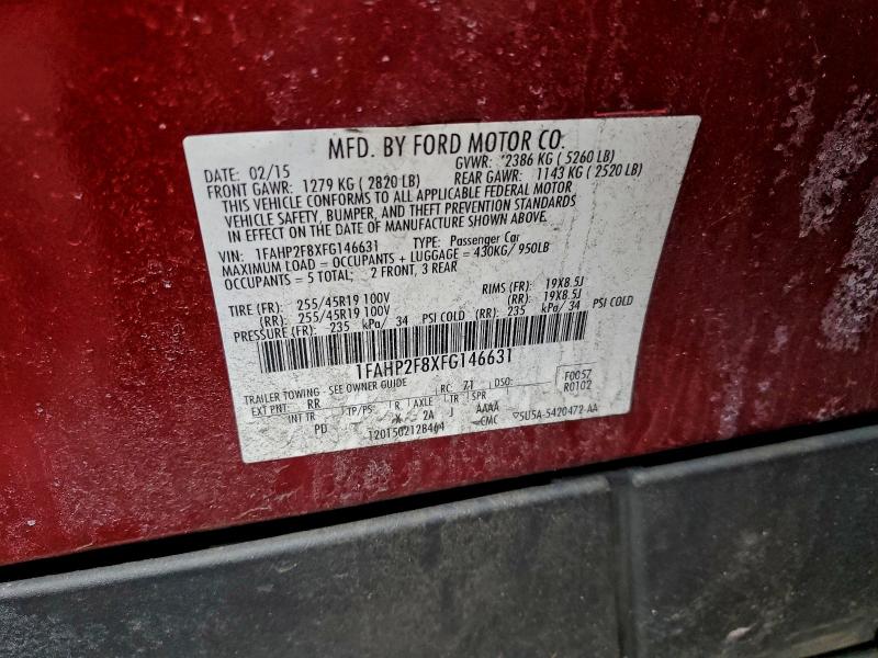 FORD TAURUS 2015 VIN 1FAHP2F8XFG146631