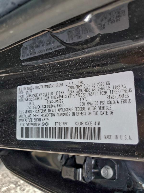 MAZDA CX-50 2025 VIN 7MMVAABW6SN122068