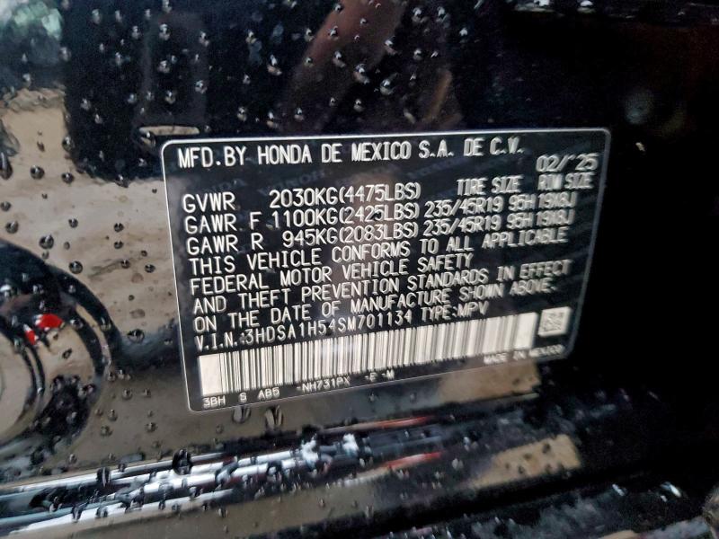 ACURA ADX A-SPEC 2025 VIN 3HDSA1H54SM701134