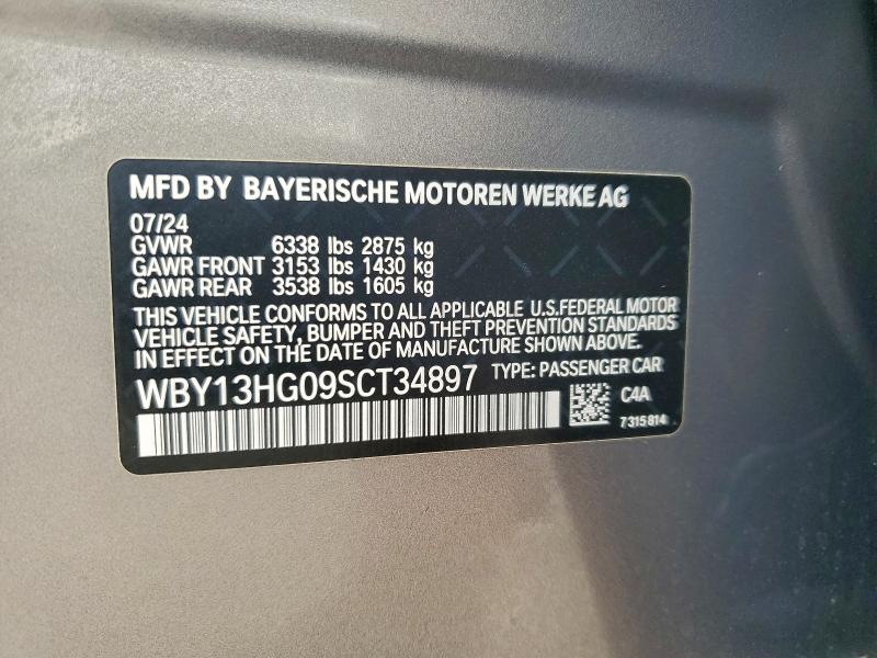 BMW I5 XDRIVE 2025 VIN WBY13HG09SCT34897