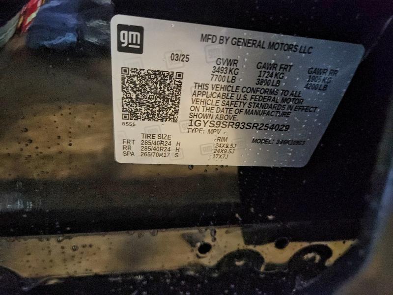 CADILLAC ESCALADE V 2025 VIN 1GYS9SR93SR254029