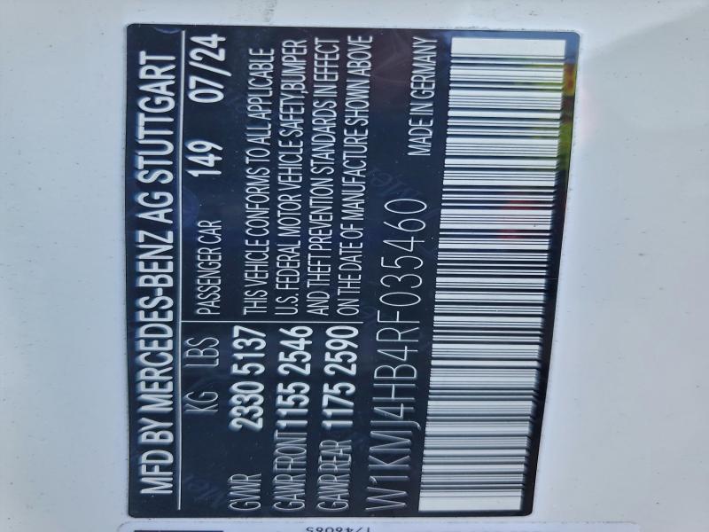 MERCEDES-BENZ CLE 300 4M 2024 VIN W1KMJ4HB4RF035460