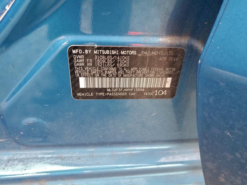 MITSUBISHI MIRAGE 2019 VIN ML32F3FJ4KHF15554