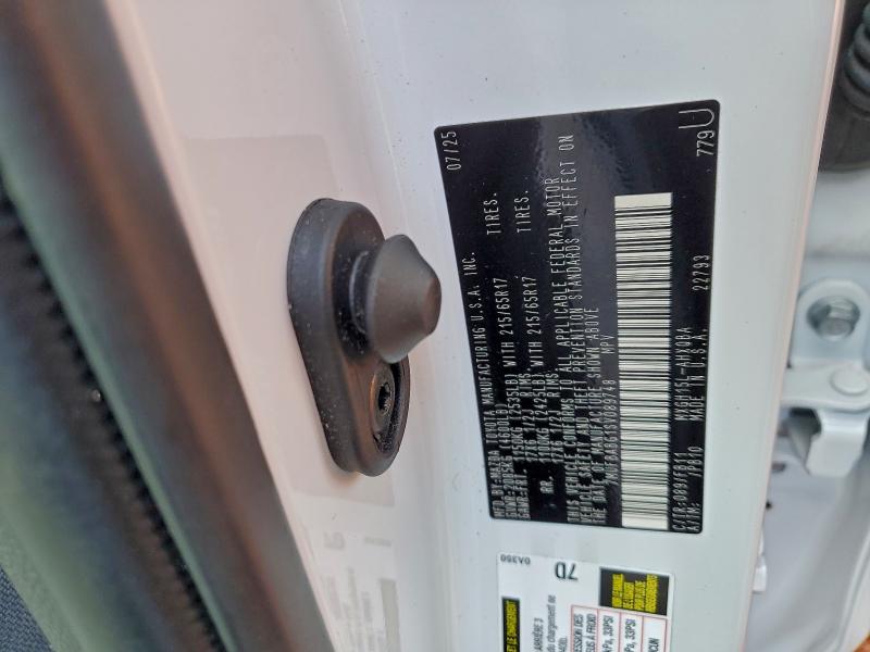 TOYOTA COROLLA CR 2025 VIN 7MUFBABG1SV089748