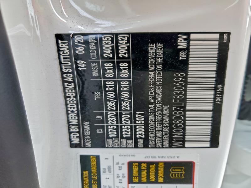 MERCEDES-BENZ GLC-CLASS 2020 VIN W1N0G8DB7LF830698