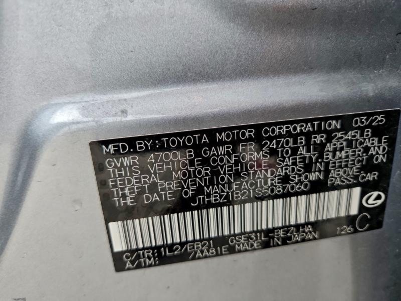 LEXUS IS 350 F S 2025 VIN JTHBZ1B21S5087060