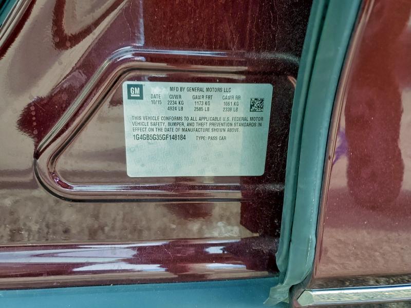 BUICK LACROSSE 2016 VIN 1G4GB5G35GF148184