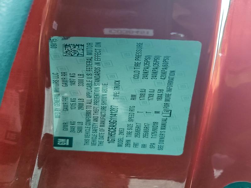 GMC CANYON 2016 VIN 1GTH5CEA9G1141287