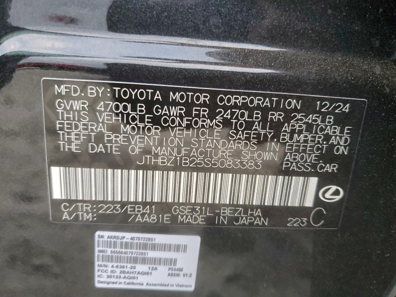 LEXUS IS 350 F S 2025 VIN JTHBZ1B25S5083383