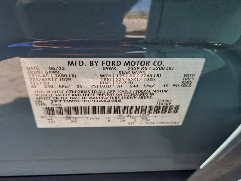 FORD MAVERICK 2023 VIN 3FTTW8E39PRA62455