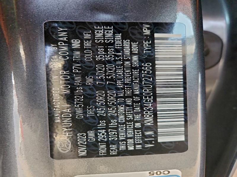 HYUNDAI PALISADE X 2024 VIN KM8R34GE0RU727566