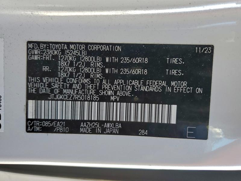 LEXUS NX 350H BA 2024 VIN JTJGKCEZ7R5018185