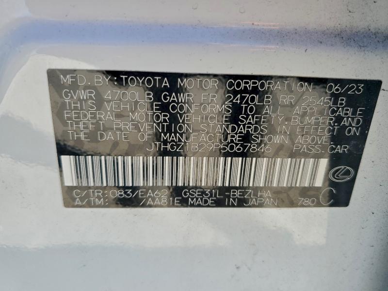 LEXUS IS 350 F S 2023 VIN JTHGZ1B29P5067846