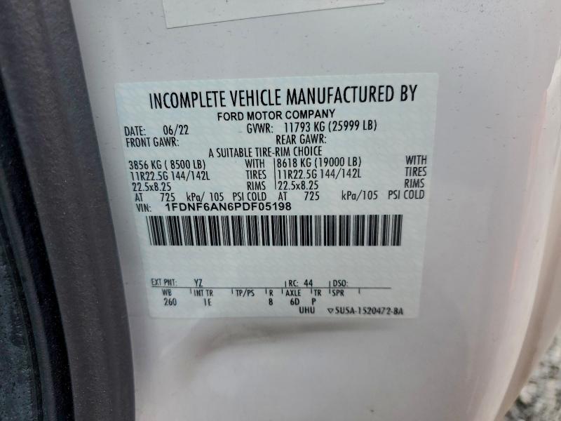 FORD F650 2023 VIN 1FDNF6AN6PDF05198
