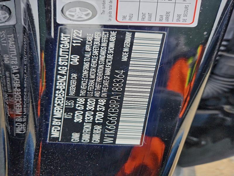 MERCEDES-BENZ S S580E 4M 2023 VIN W1K6G6KB8PA188364