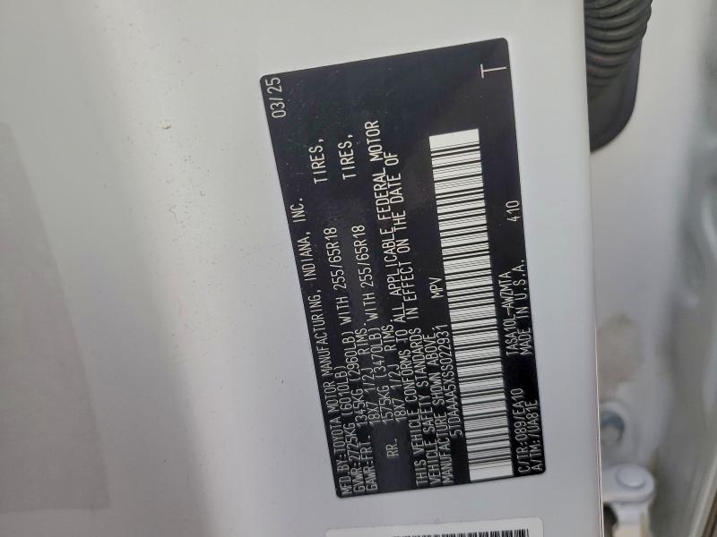 TOYOTA GRAND HIGH 2025 VIN 5TDAAAA5XSS022931