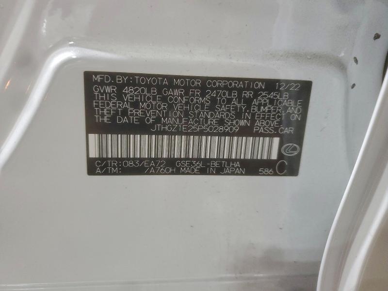 LEXUS IS 350 F S 2023 VIN JTHGZ1E25P5028909