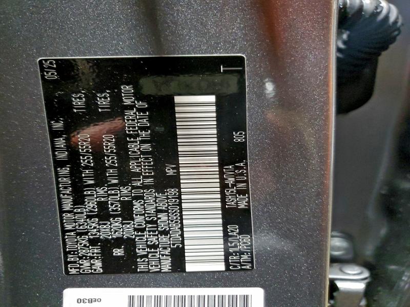 TOYOTA GRAND HIGH 2025 VIN 5TDADAB59SS019198