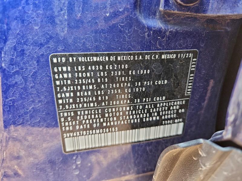 VOLKSWAGEN TAOS SEL 2024 VIN 3VV4X7B25RM036153