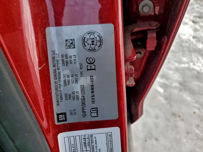 BUICK VERANO 2016 VIN 1G4PP5SK6G4120003