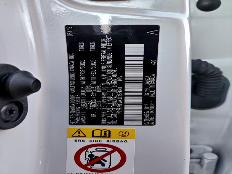 LEXUS RX350 2018 VIN 2T2BZMCAXJC155670