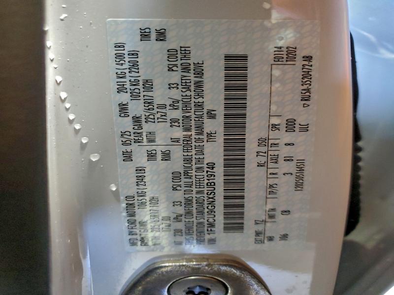 FORD ESCAPE ACT 2025 VIN 1FMCU9GNXSUB19740