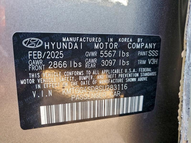 GENESIS G80 2025 VIN KMTGG4SD8SU283116