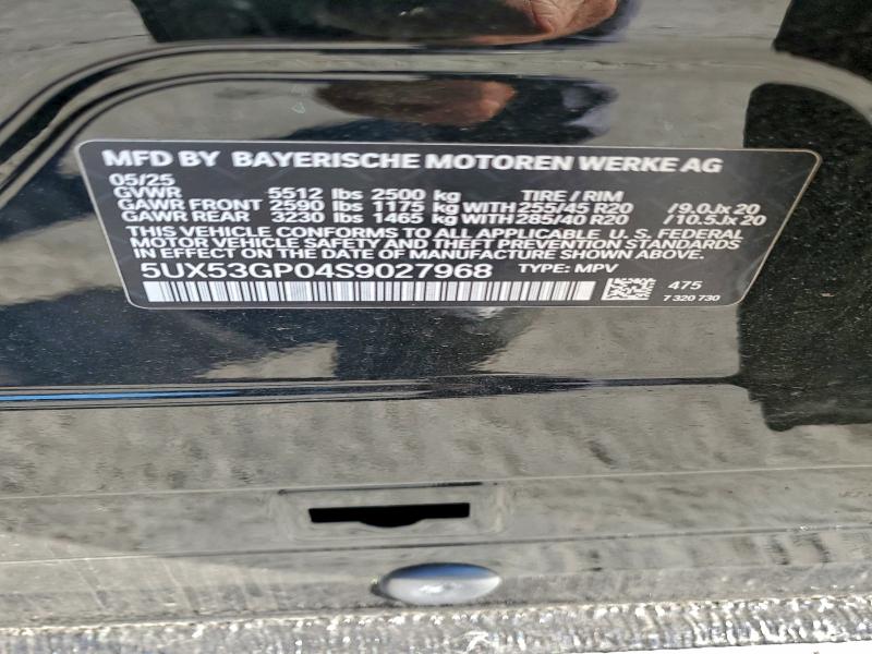 BMW X3 30 XDRI 2025 VIN 5UX53GP04S9027968