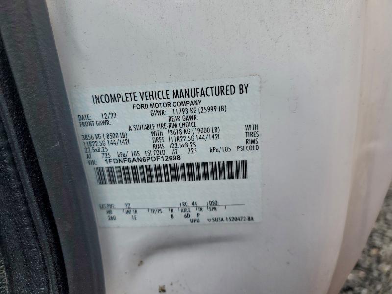 FORD F650 2023 VIN 1FDNF6AN6PDF12698