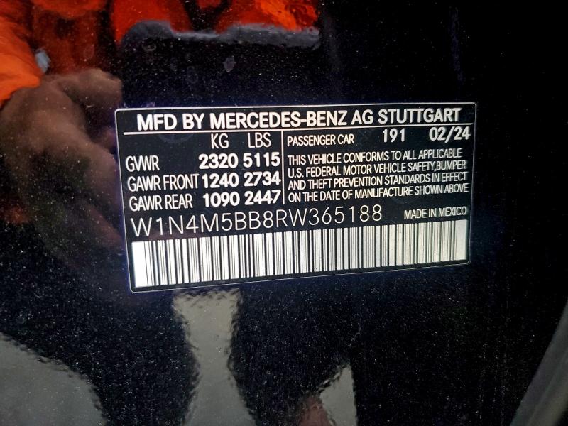 MERCEDES-BENZ GLB-CLASS 2024 VIN W1N4M5BB8RW365188