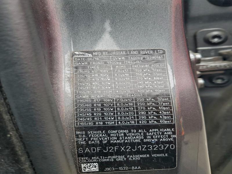 JAGUAR ETYPE 2018 VIN SADFJ2FX2J1Z32370