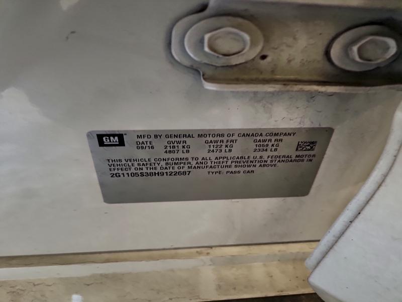 CHEVROLET IMPALA 2017 VIN 2G1105S38H9122687