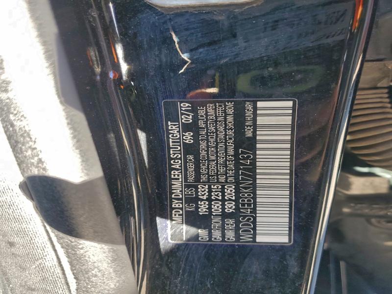 MERCEDES-BENZ CLA-CLASS 2019 VIN WDDSJ4EB8KN771437