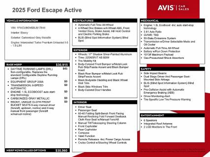 FORD ESCAPE ACT 2025 VIN 1FMCU9GN5SUB17846