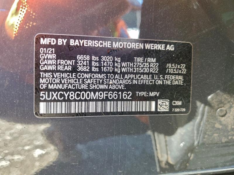 BMW X6 2021 VIN 5UXCY8C00M9F66162
