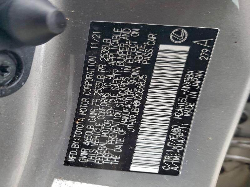 LEXUS UX 250H BA 2022 VIN JTHX9JBH8N2056825