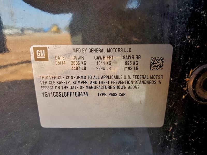 CHEVROLET MALIBU 2015 VIN 1G11C5SL8FF100474