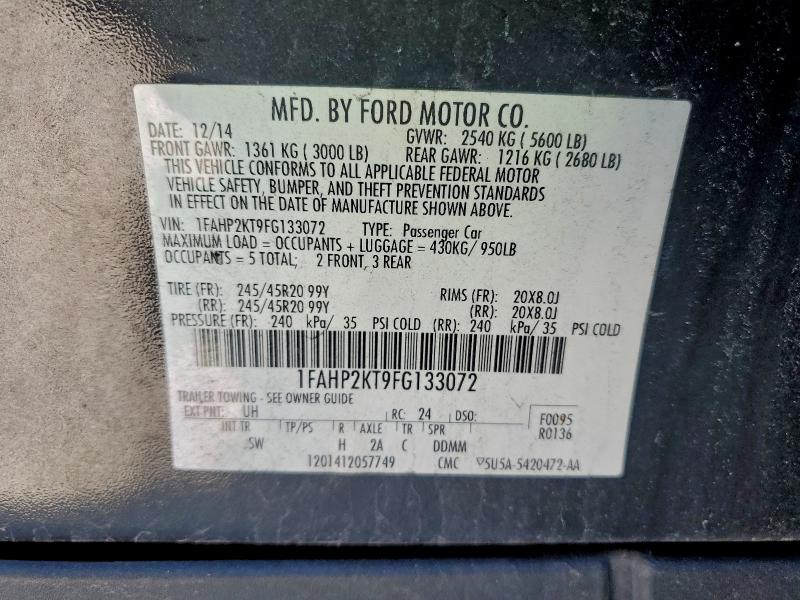 FORD TAURUS 2015 VIN 1FAHP2KT9FG133072