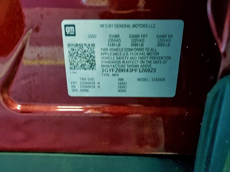 CADILLAC XT4 2023 VIN 1GYFZBR43PF126923