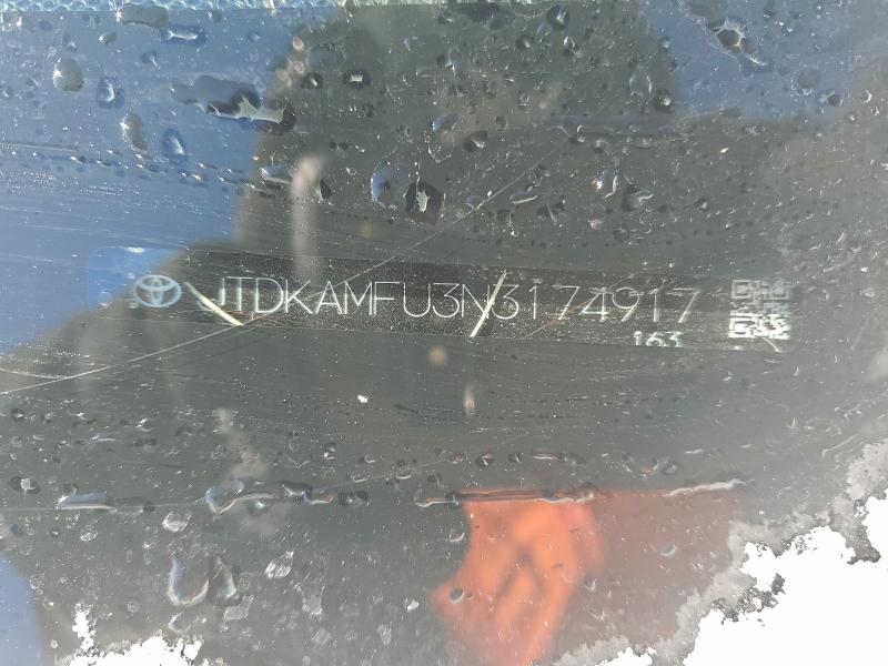 TOYOTA PRIUS NIGH 2022 VIN JTDKAMFU3N3174917