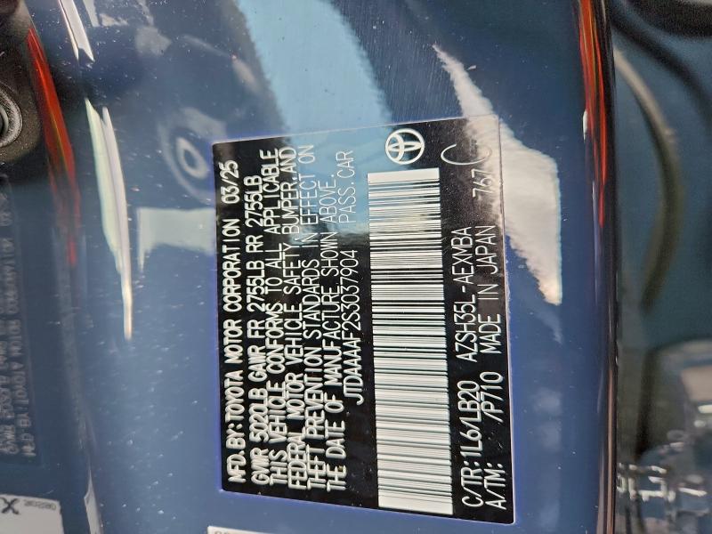 TOYOTA CROWN XLE 2025 VIN JTDAAAAF2S3037904