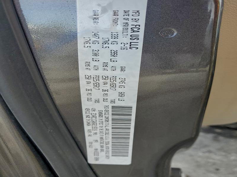 CHRYSLER MINIVAN 2016 VIN 2C4RC1CG0GR215519