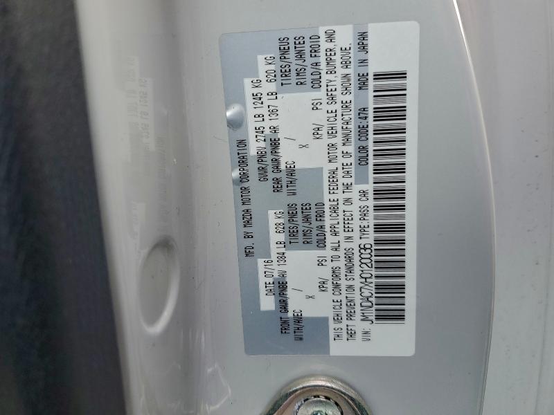 MAZDA MX5 2017 VIN JM1NDAC7XH0120036